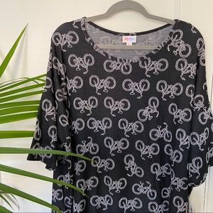 LuLaRoe Irma Black with Bicycle Pattern